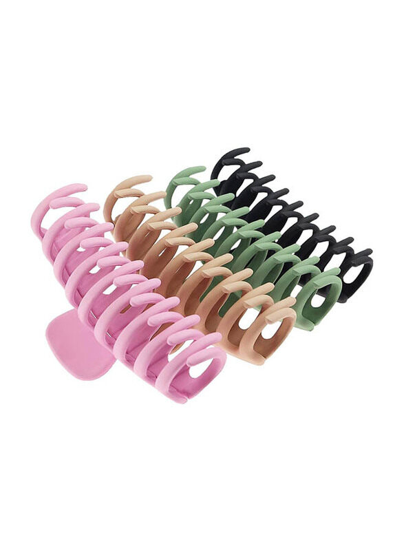 

ExpressShop Big Claw Nonslip Hair Clip Banana Large Matte Rubber for Women and Girls Think Curly Hair, 4 Pieces