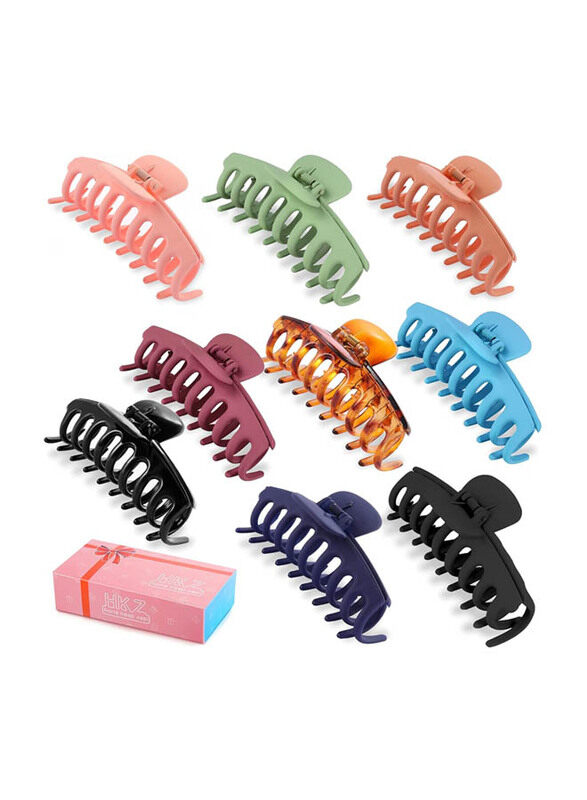 

HKZ Large Hair Claw Clips for Women Thick Hair Banana Big Clips, 9 Pieces