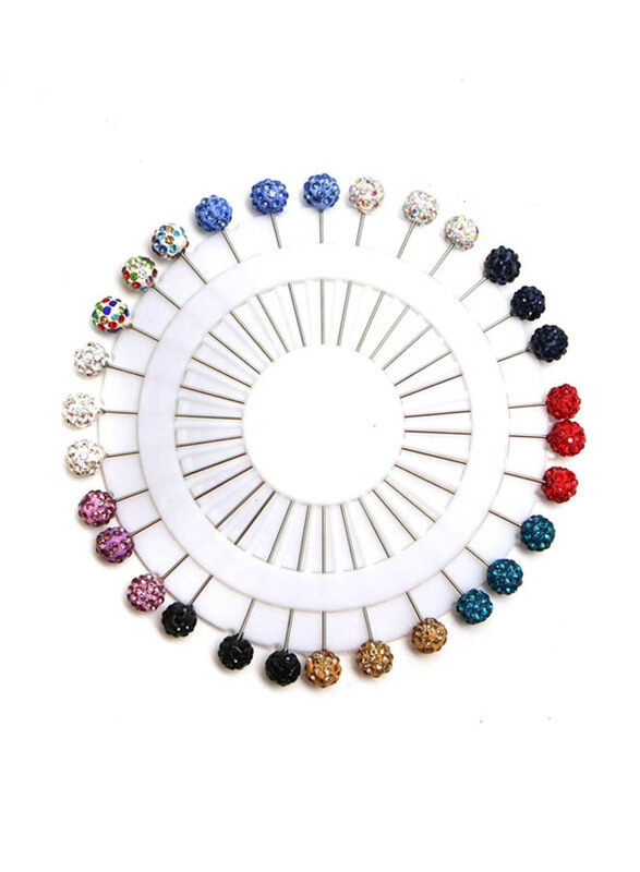 

Monrocco Womens Muslim Rhinestone Ball Pendant Hijab Brooch Pins, 30 Pieces, Multicolour