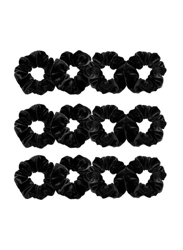 

Whaline Soft Velvet Elastic Hair Ties Scrunchies for All Hair Types, 12 Pieces