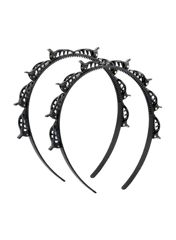 

Generic Double Bangs Stylish Twist Plait Headbands for All Hair Types, 2 Pieces