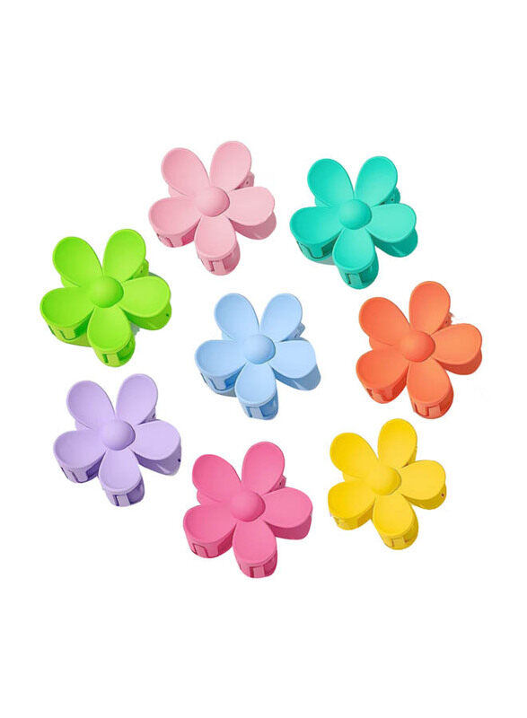 

Generic Strong Hold Flower Hair Claw Clips for All Hair Types, 8 Pieces