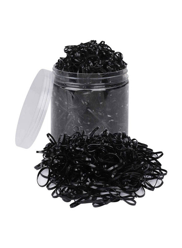 

Generic Rubber Bands With Plastic Box Mini Elastic Hair Bobbles, 2000 Pieces, Black