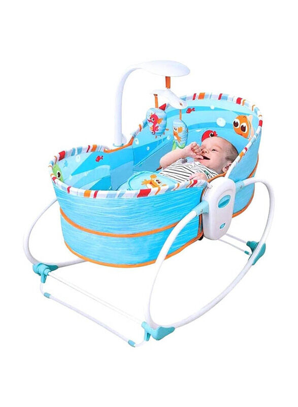 

Generic Baby Bassinets & Rocking Chairs 5 in 1 Cradle Bed, Blue