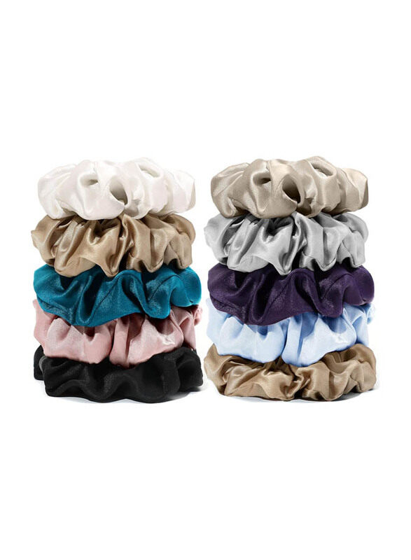 

Mommesilk Colorful Mulberry Silk Hair Scrunchies for All Hair Types, 10 Pieces