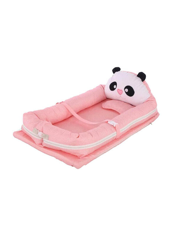 

Generic Baby Bed Panda Portable Bassinet with Pillow, Pink