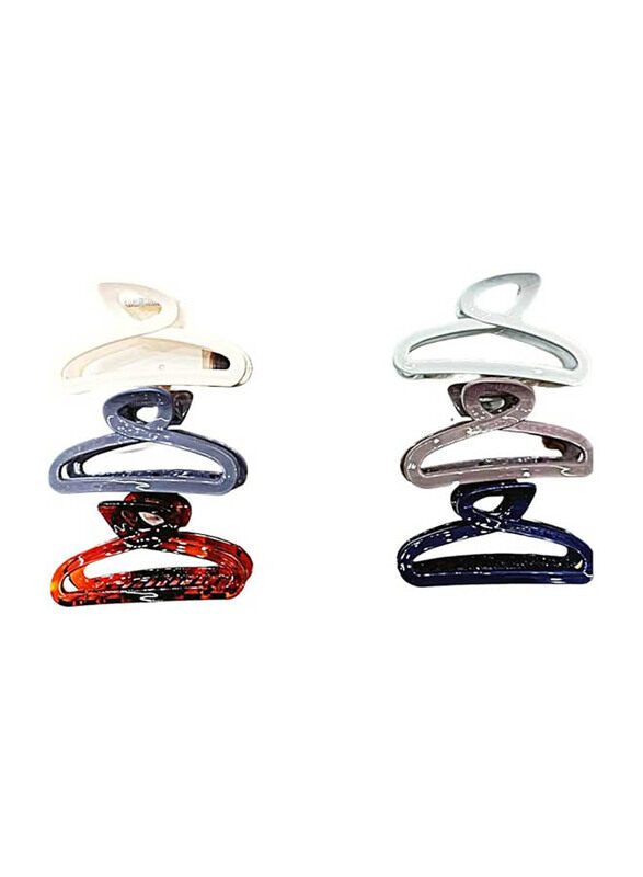 

Generic Decorative Metallic Criss-Cross Design Hair Claw Clip for All Hair Types, 6 Pieces
