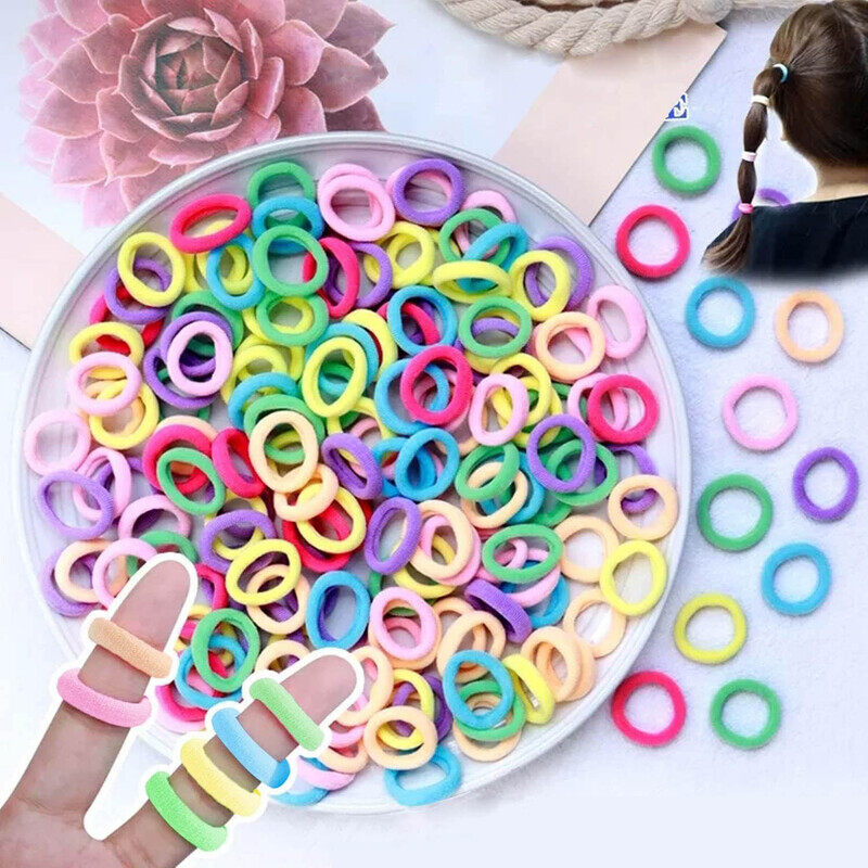 

Generic Girls Hair Elastic Ponytail Hair Tie, 100 Pieces, Multicolour