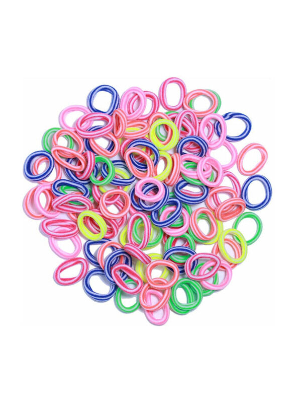 

Generic Rainbow Elastics Hair Tie Hair Band, 100 Pieces, Multicolour