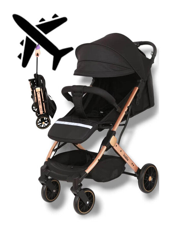 

Kidilo DBL Fold Light Weight Ezy To Carry Stroller, Black