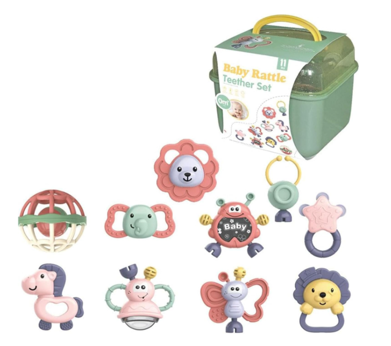 

Generic Teether Set Baby Toy 11PCS Baby Rattles Teether for 3-12 Months
