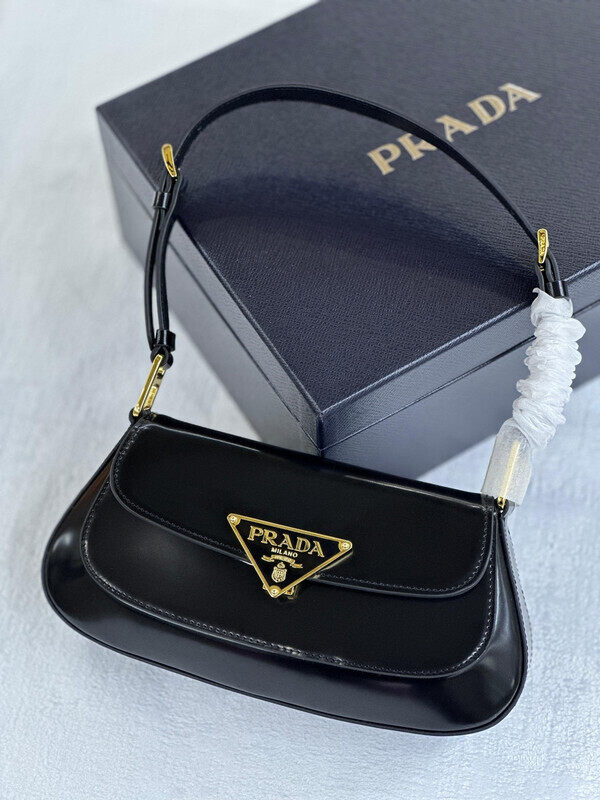 

Prada Cleo Logo Plaque Shoulder Bag 1BD345