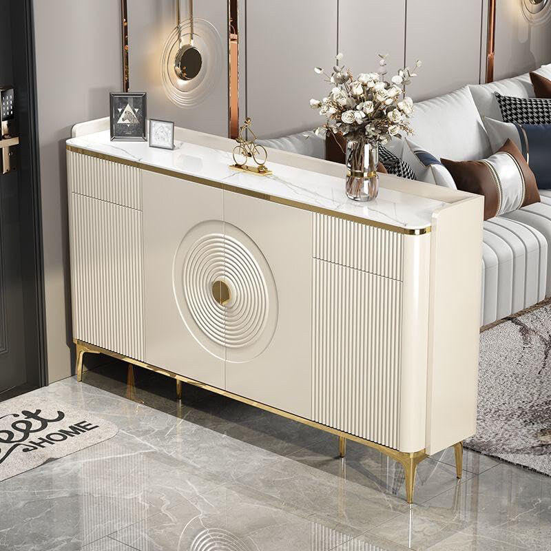 

AWD Luxury Large Capacity Shoe Cabinet Sideboard Shelves Storage Cabinet with Drawers, Off White