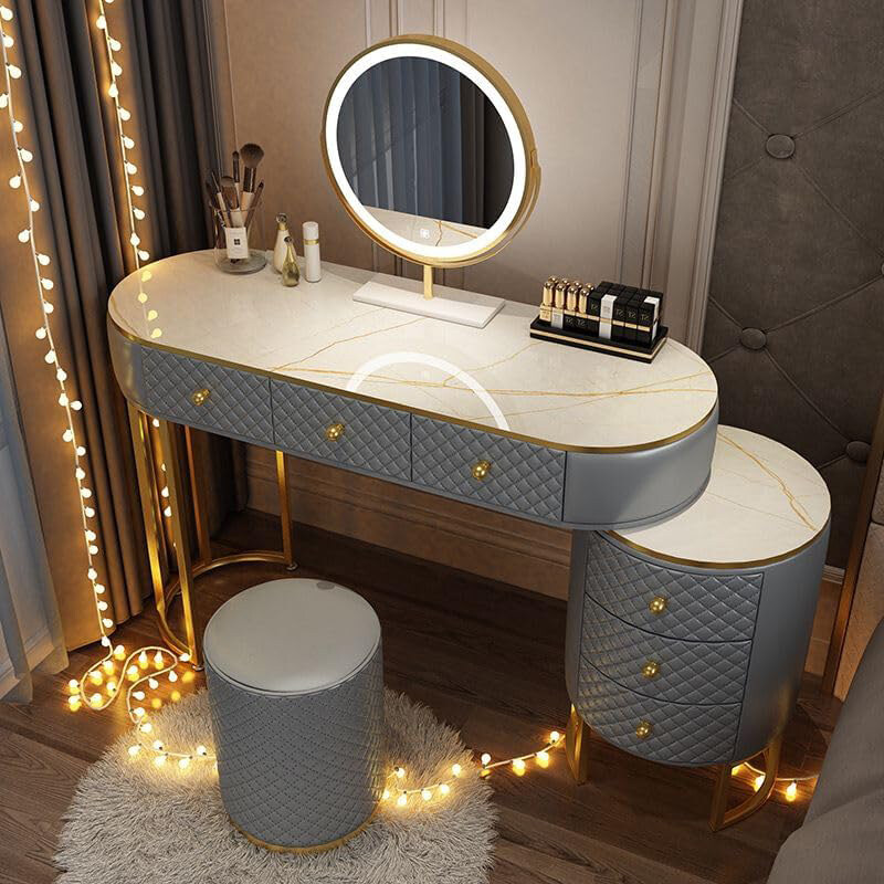 

AWD Dressing Table with Mirror and Stool, Grey
