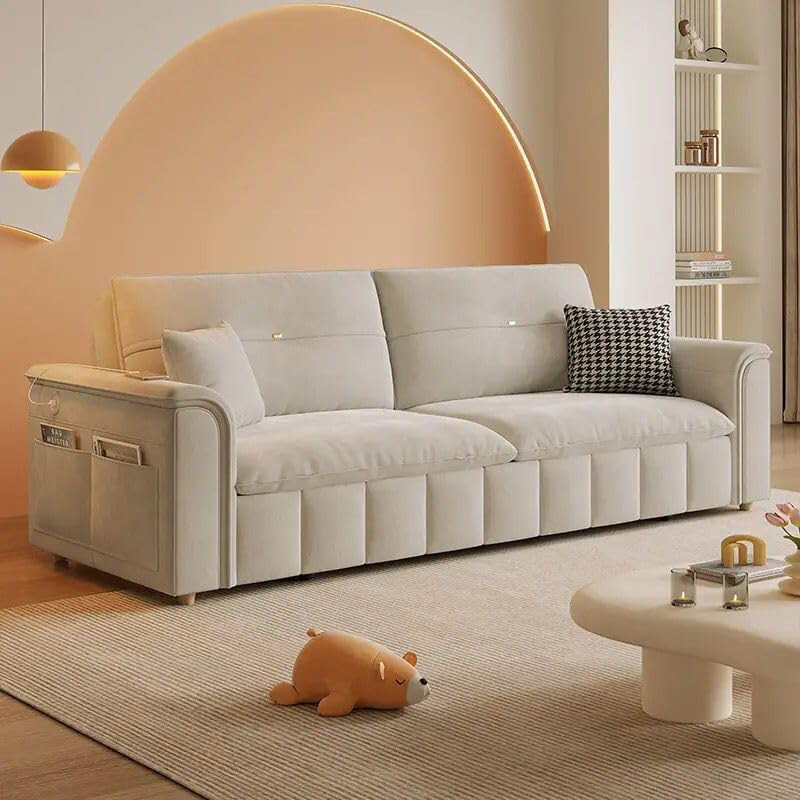 

AWD Pull-out Retractable Convertible Sofa Bed, Light Grey