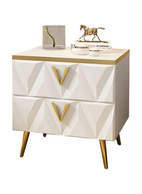 

AWD Light Luxury Bedside Table with 2 Drawers, Multicolour