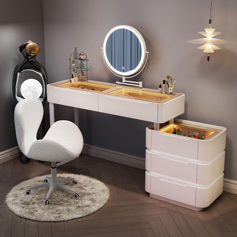 

AWD Dressing Table with Chair, Retractable Mirror and Vanity Table, White