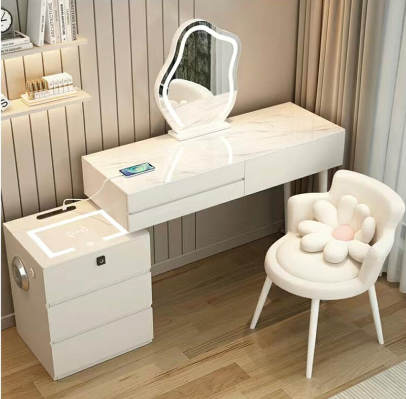 

AWD Smart Dressing Makeup Table Set with Mirror & Chair, White