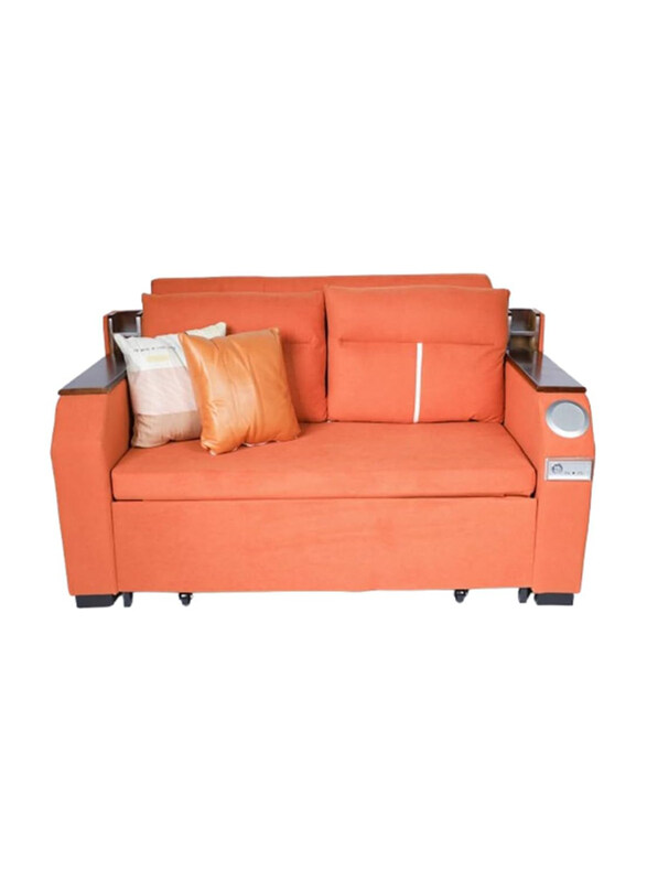 

AWD Modern Extendable 2 in 1 Sofa Bed with Side Pockets, 150cm, Orange
