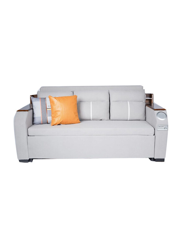 

AWD Modern Extendable 2 in 1 Sofa Bed with Side Pockets, 180cm, Light Grey