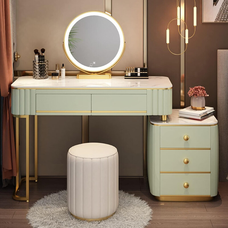 

AWD Dressing Table with Mirror & Stool, White