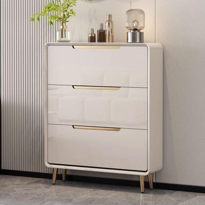 

AWD Wooden Double Tier Large Capacity Adjustable Partition Shoe Cabinet Organizer for Up to 27 Pair, Off White