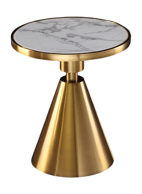 

AWD Small Round Coffee Table with Golden Base, Gold
