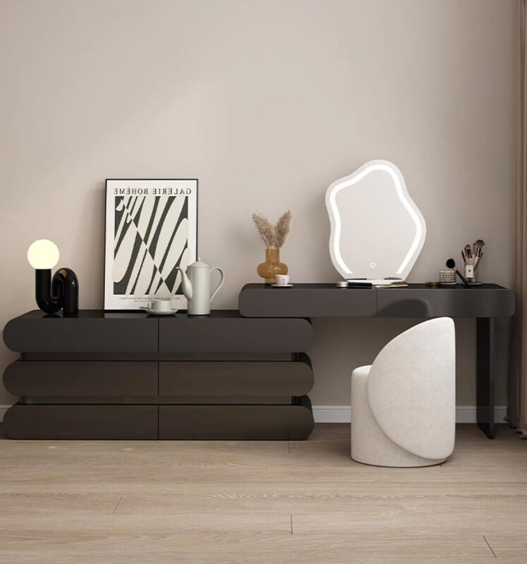 

AWD Dressing Table with Mirror and Chair, Black
