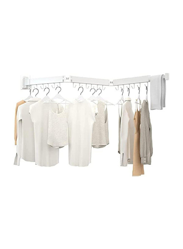 

AWD Collapsible(Tri-Fold) Wall Mount Laundry Drying Rack, White