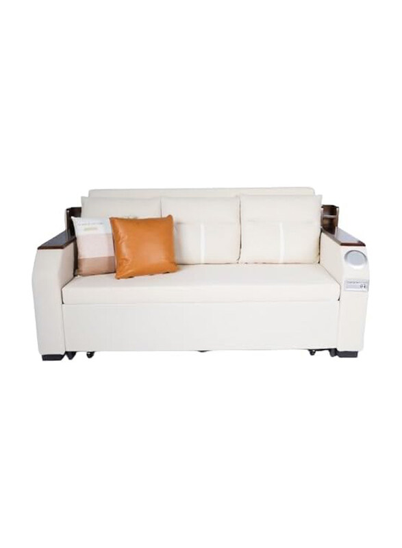 

AWD Modern Extendable 2 in 1 Sofa Bed with Side Pockets, 240cm, Off White