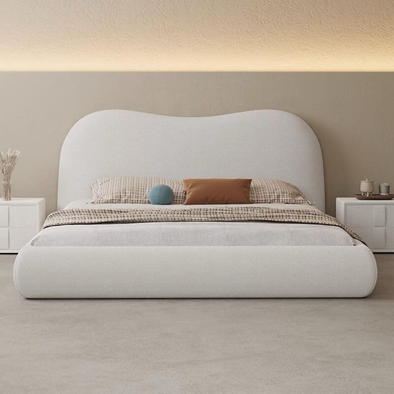 

AWD Light Modern King Queen Bed with Load-Bearing Capacity, White