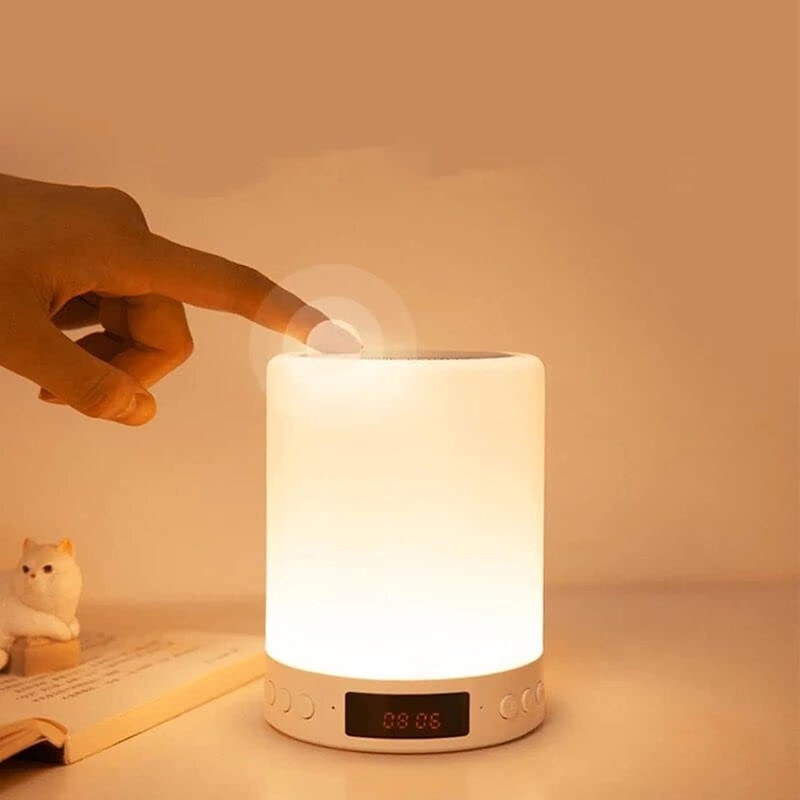 

Generic 5-in-1 Bedside Lamp with Bluetooth Speaker, White
