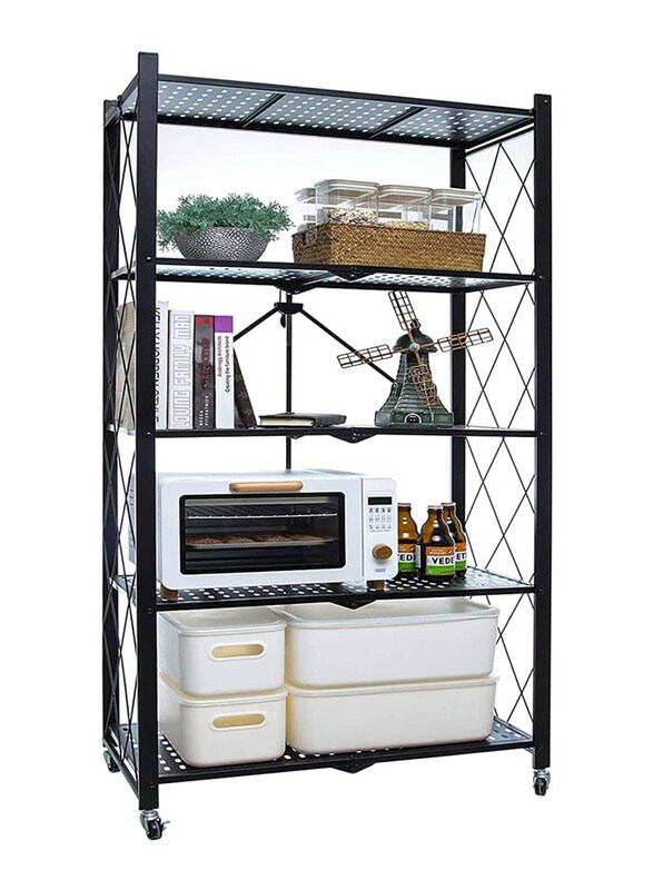 

AWD 5 Shelf Foldable Storage Shelves, Black