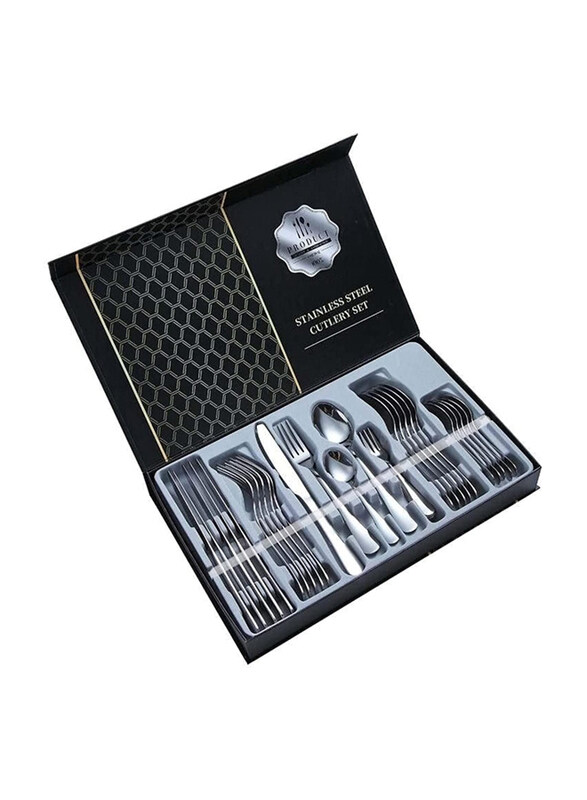 

Generic 30-Piece Luxury Portable Stainless Steel Cutlery Set, Rose Silver