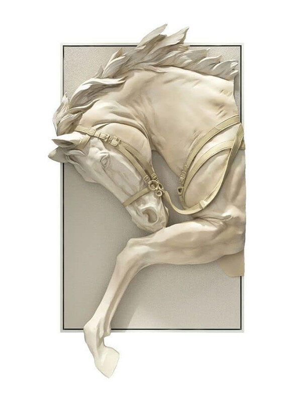 

AWD 3D Wall Mural Horse Attractive Wall Design Painting with Home Decoration, Beige
