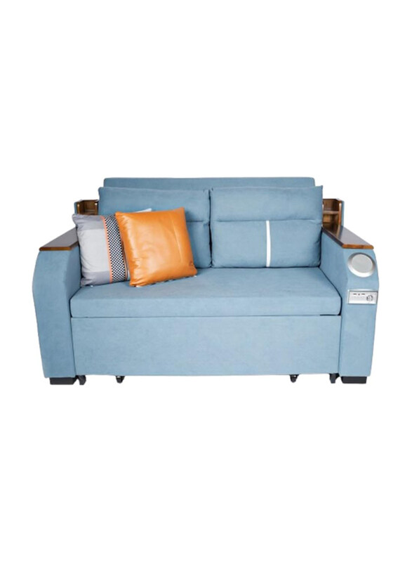 

AWD Modern Extendable 2 in 1 Sofa Bed with Side Pockets, 150cm, Blue