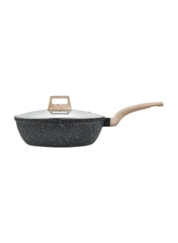 

Menjo 5L Non-Stick Cooking Wok with Lid, Black