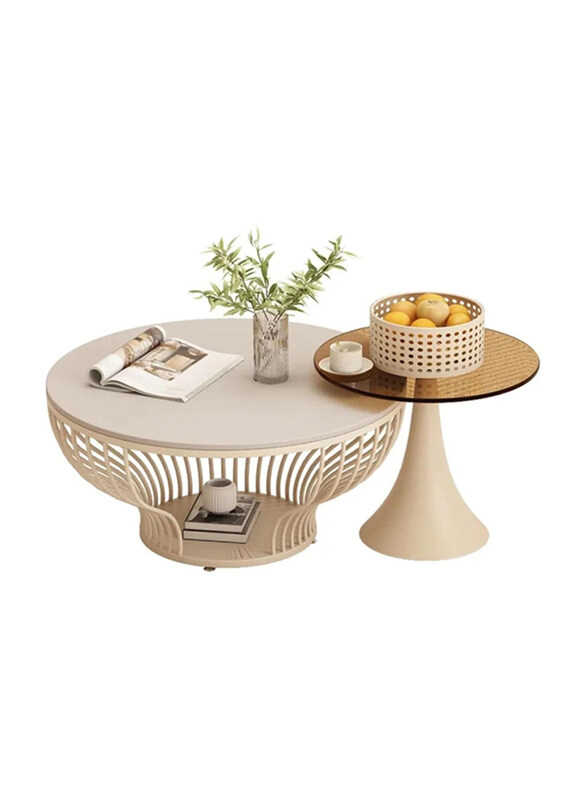 

AWD Modern Round Nesting Coffee Table Set, White