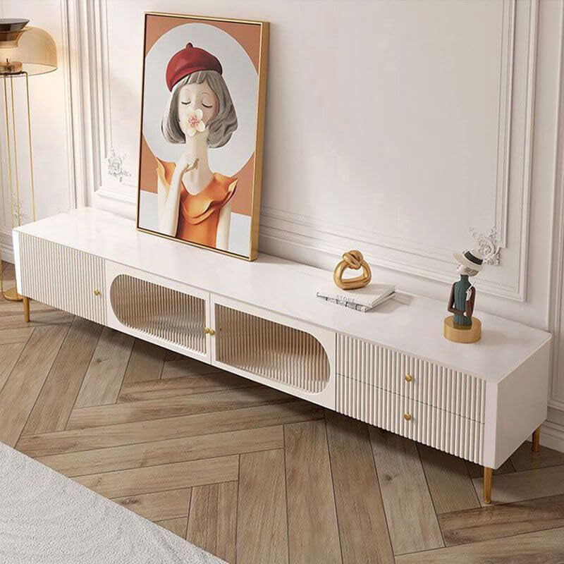 

AWD Modern TV Cabinet Unit with Storage Space Drawers, Off White