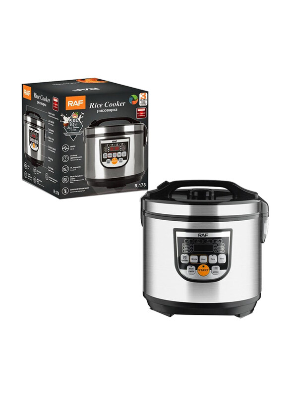 

RAF 5L Instant Pot Electrical Rice Steam Cooker, 900W, Silver