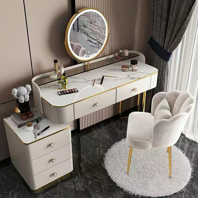 

AWD Vanity Dressing Table with LED Mirror and Chair, White