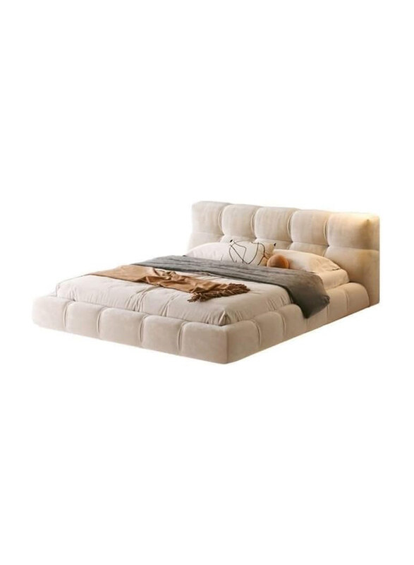 

AWD Suspended Modern Bed Frame with Sensor LED Light, Off White