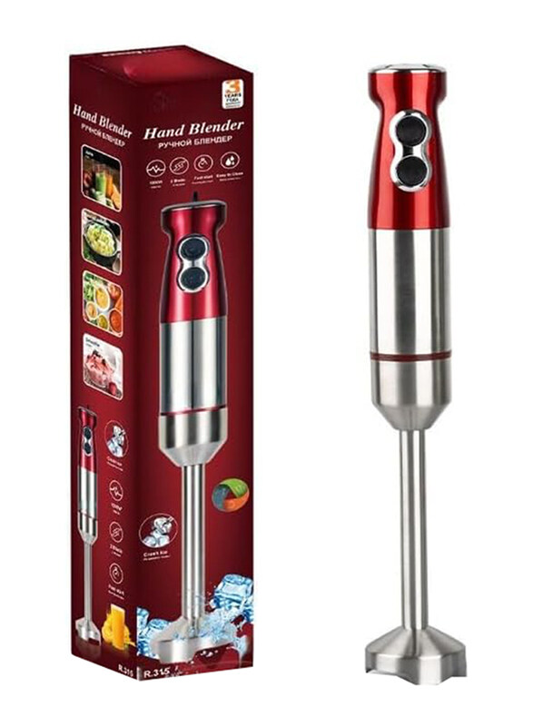 

Generic High Power Professional Hand Blender, 1000W, Silver/Red
