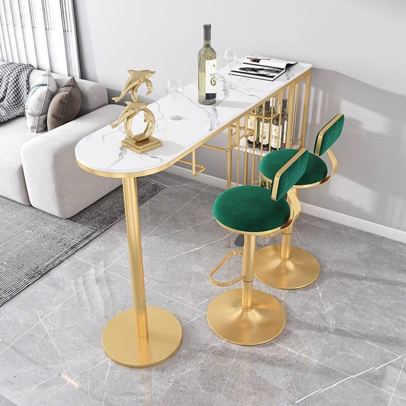 

AWD Modern Bar Table Set with Two Velvet Bar Stools, Multicolour