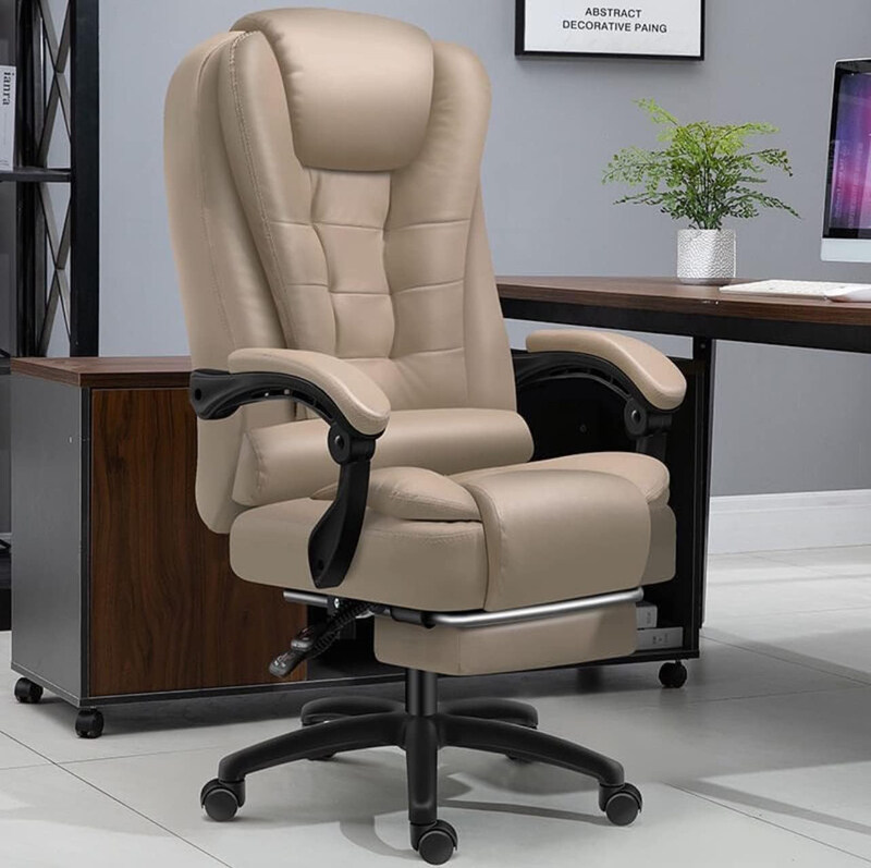 

AWD Luxury Pu Leather Ergonomic Massage Revolving Recliner Swivel Chair, Beige