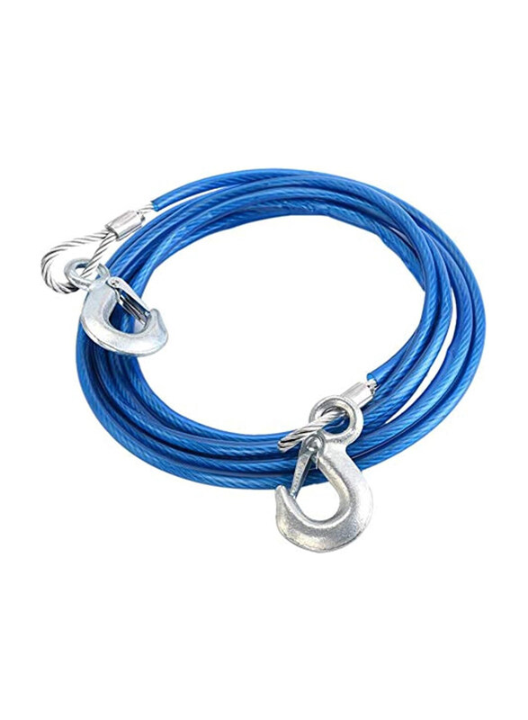 

Generic Car Steel Wire Towing Cable With Hook, Blue