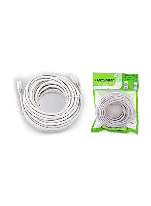 

Terminator 15-Meters CAT6 High Speed Patch Cable, Ethernet Cable to RJ45 for PC, TPCC-15M, White