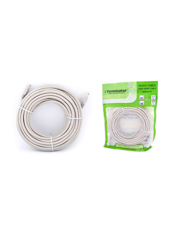 

Terminator 10-Meters Cat6 High Speed Patch Cable, Ethernet Cable to RJ45, TPCC6-10, White