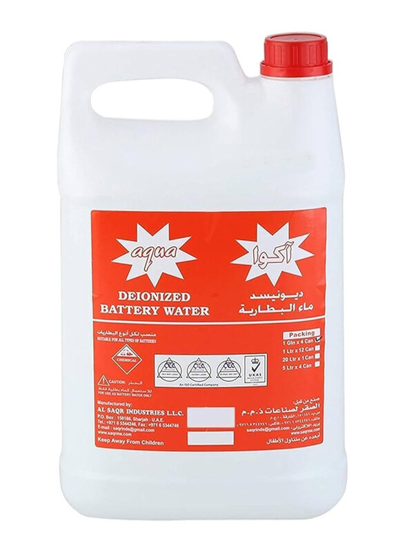 

HTE Aqua Deionized Battery Water, 3.78 Liters, Clear