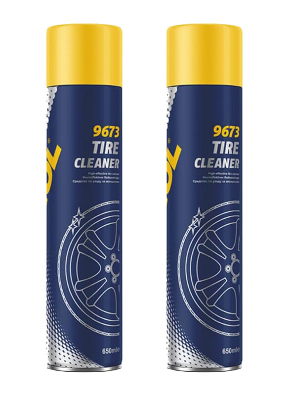 

Mannol 2-Piece 650ml 9673 Germany Premium Tire Shine Cleaner Spray, Blue/Yellow